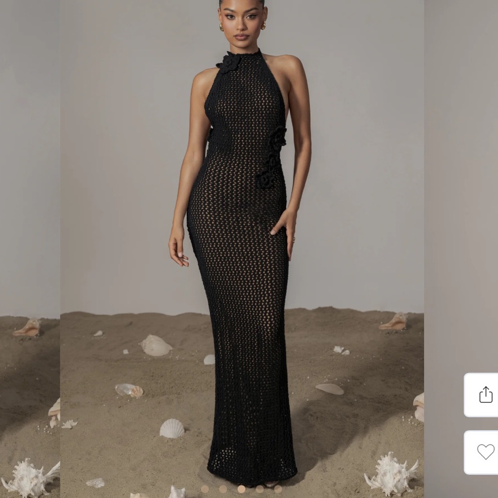 NWT Jluxlabel Halter Crochet Maxi Dress Size Small